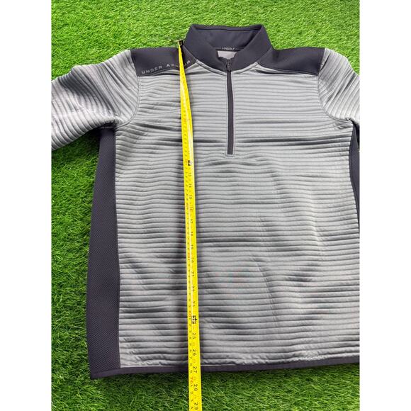 Under Armour Golf ColdGear Pullover Mens L Gray Quarter Zip Mock Neck Jacket - Picture 8 of 9
